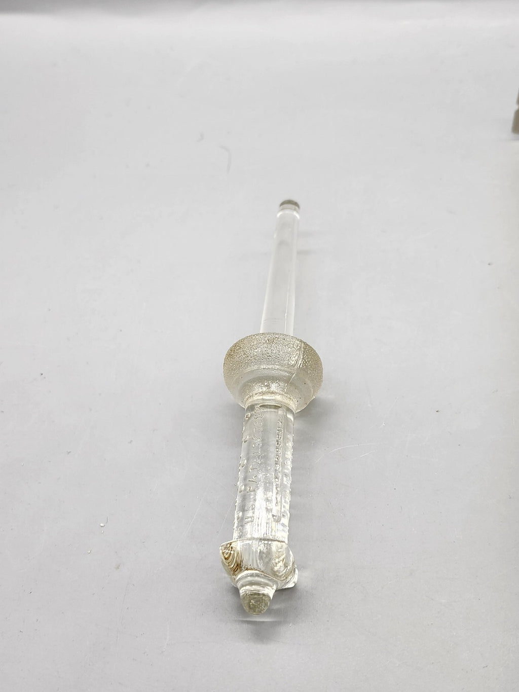Vintage Glass Medical Laboratory Pipette Stopper Clear U.S. Patent Glassware