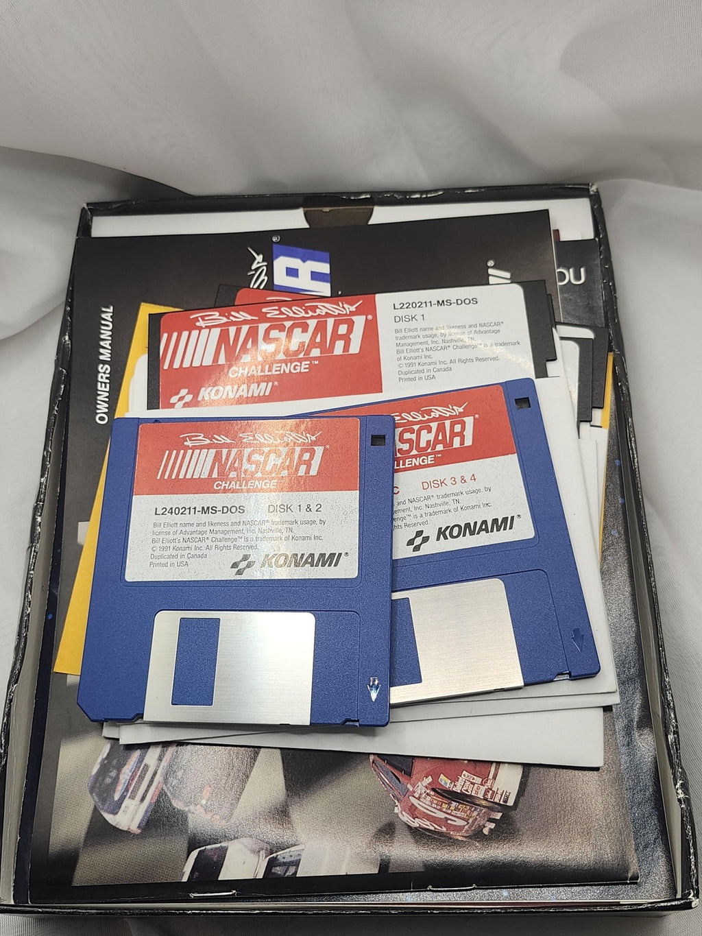Bill Elliott's NASCAR Challenge PC MS-DOS Game Box CIB Konami 1991 Racing