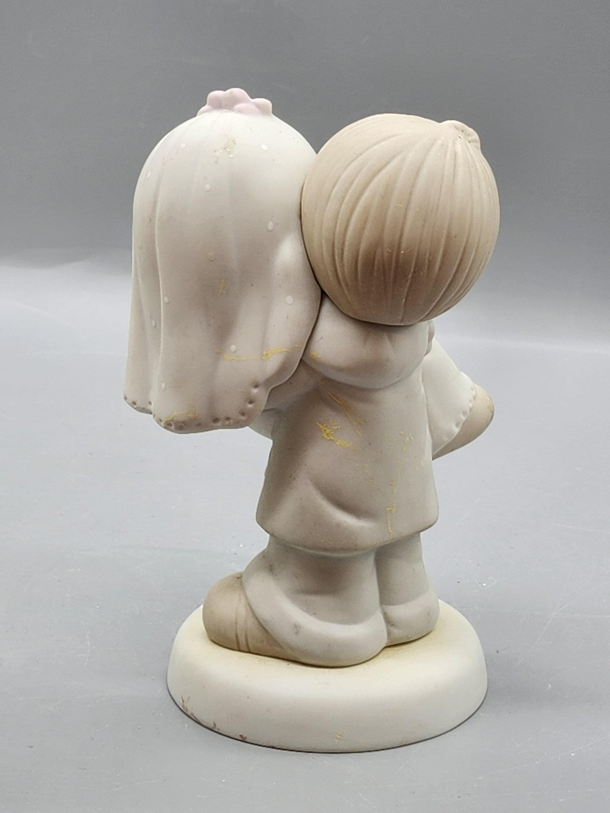 Vintage Precious Moments Bless You Two Wedding Couple Figurine Small White Decor