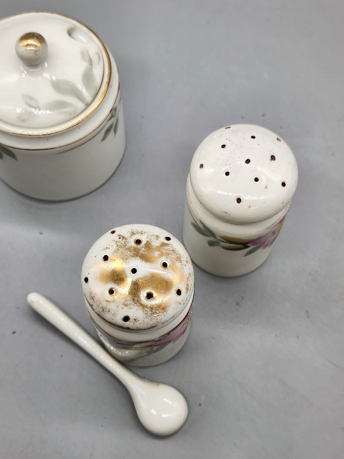 Vintage Noritake Hand Painted Condiment Set #19322 – Salt Pepper Shakers,...