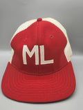 Vintage New Era ML Hat Cap Snap Back Mens Medium Red Mesh Pro Model 80s