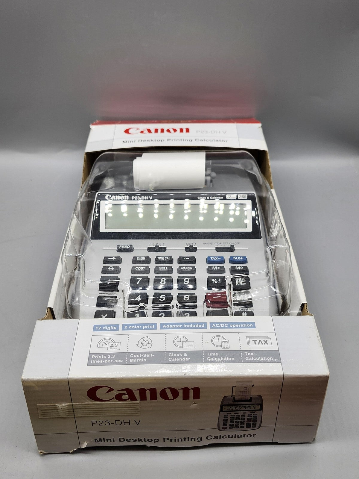 Canon P23-DH V Mini Desktop Printing Calculator Clock Calendar AC Adapter
