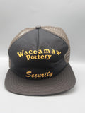 Vintage Waccamaw Pottery New Era Hat Cap Snap Back Mens OSFA Black Security 80s