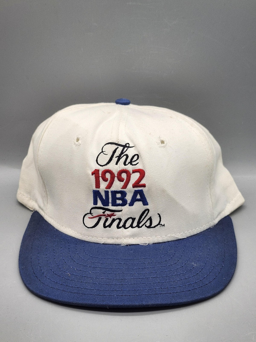 Vintage 1992 NBA Finals Hat Cap Snap Back White Blue NBA Basketball USA Mens