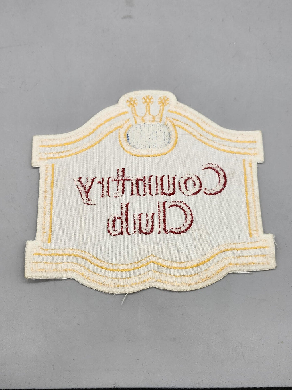 Vintage Country Club Beer Patch Large White Yellow Red Embroidered Breweriana