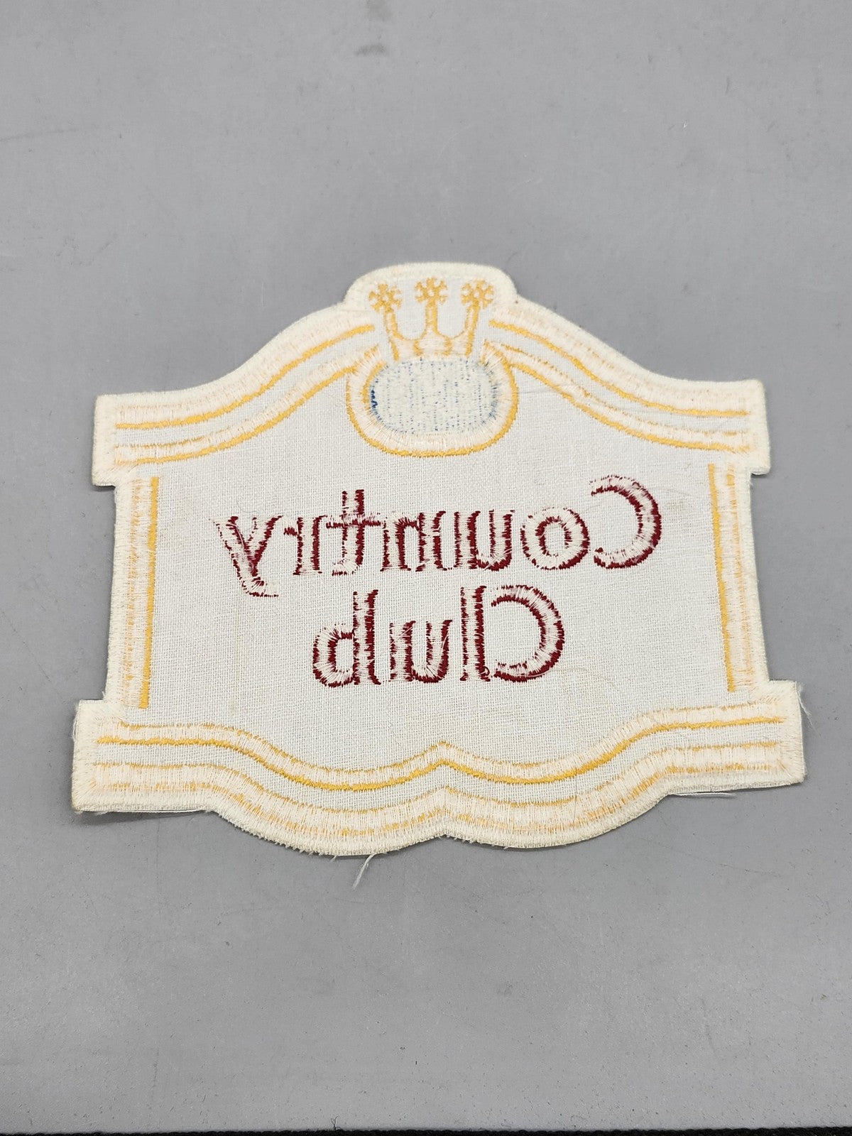 Vintage Country Club Beer Patch Large White Yellow Red Embroidered Breweriana