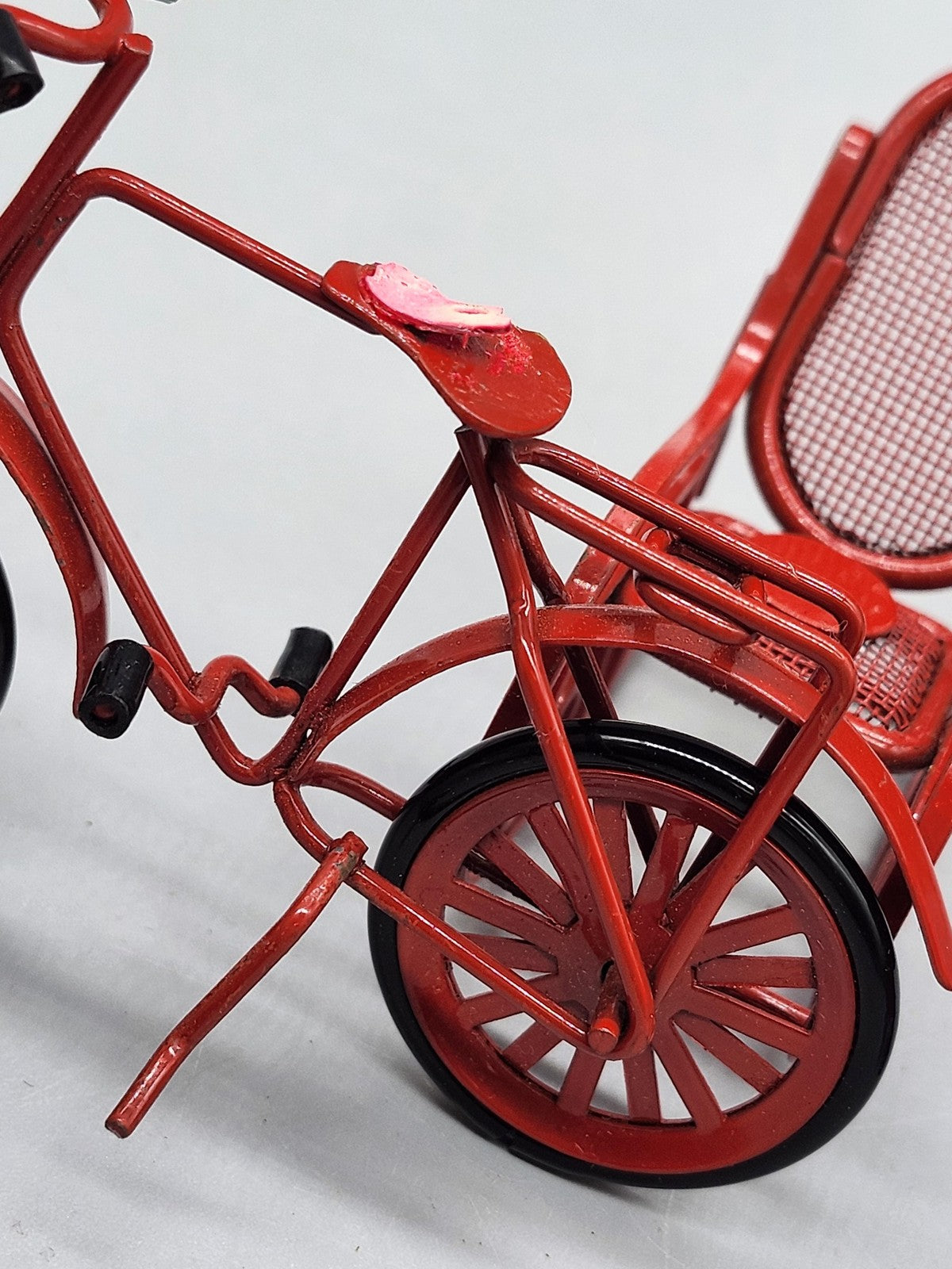 Miniature Red Metal Bicycle Rocking Chair Baby Carriage Toy Lot Dollhouse Decor