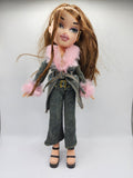 Bratz Fashion Doll Brown Hair Pink Fur Coat Pants Outfit Shoes 10 In Articulated