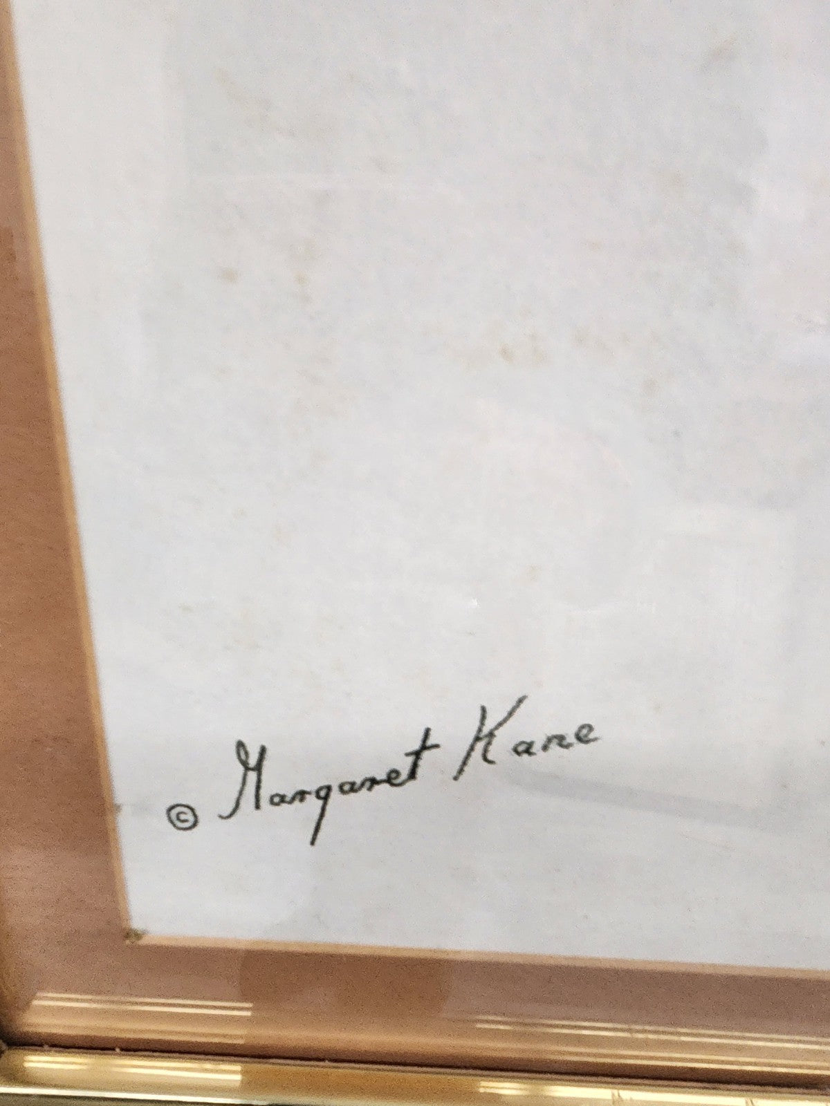 Vintage Margaret Kane Framed Print Wall Art 25” x 31” Cottagecore Girls
