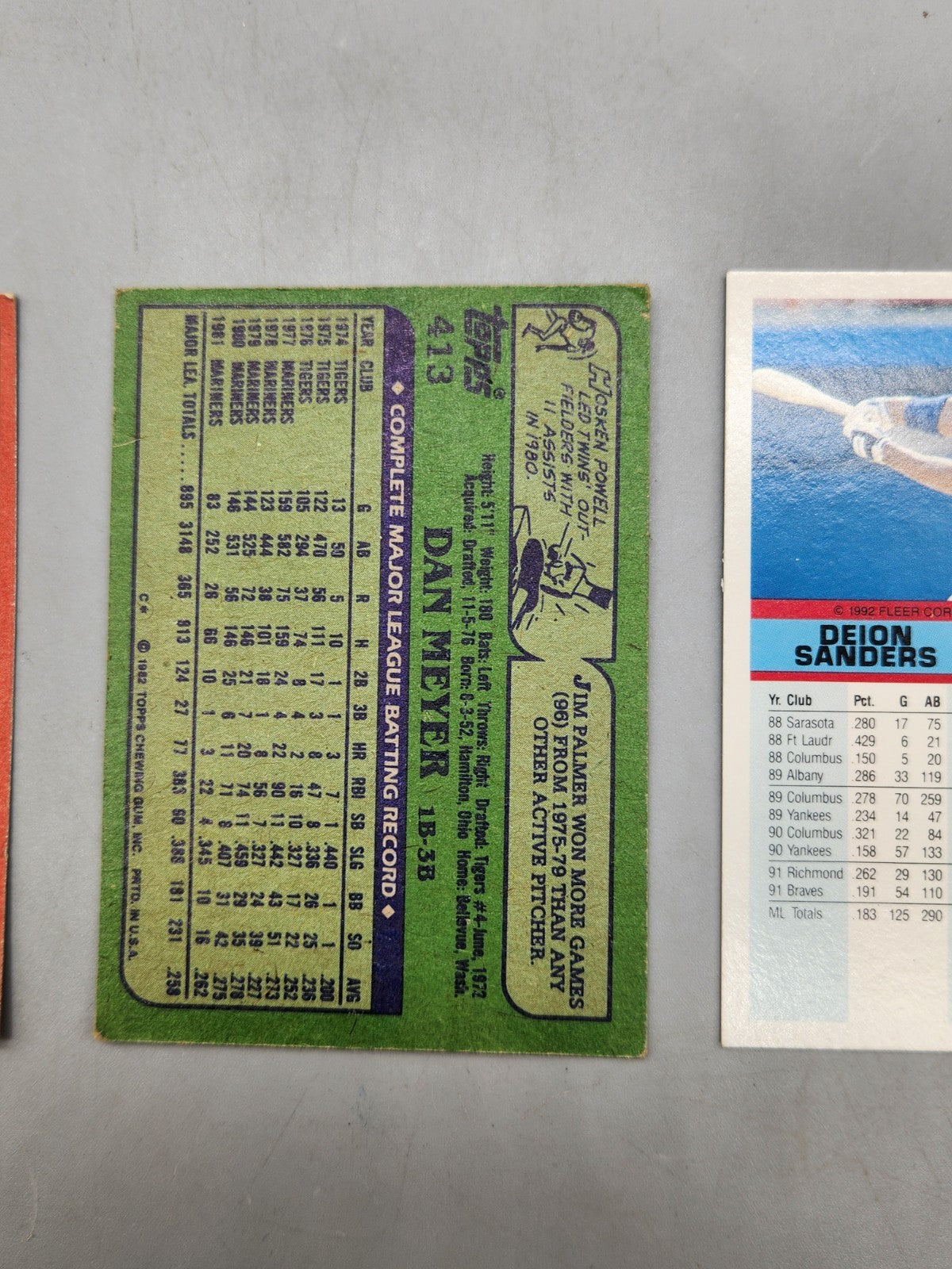 Deion Sanders Baseball Card Lot Fleer 1992 Dusty Baker Dan Meyer Vintage MLB...