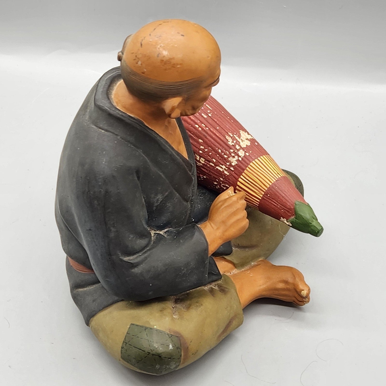 Vintage Hakata Urasaki Dolls Japanese Man Umbrella Figurine Medium Japan Decor