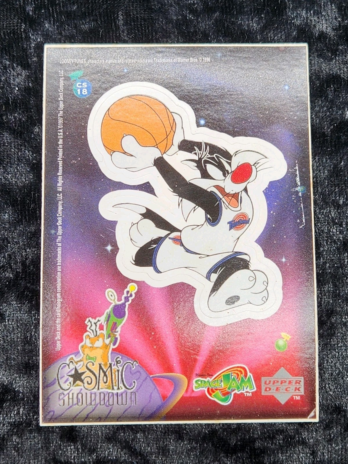 1997 Upper Deck Space Jam Cosmic Showdown CS18 Sylvester Die-Cut Sticker Card...