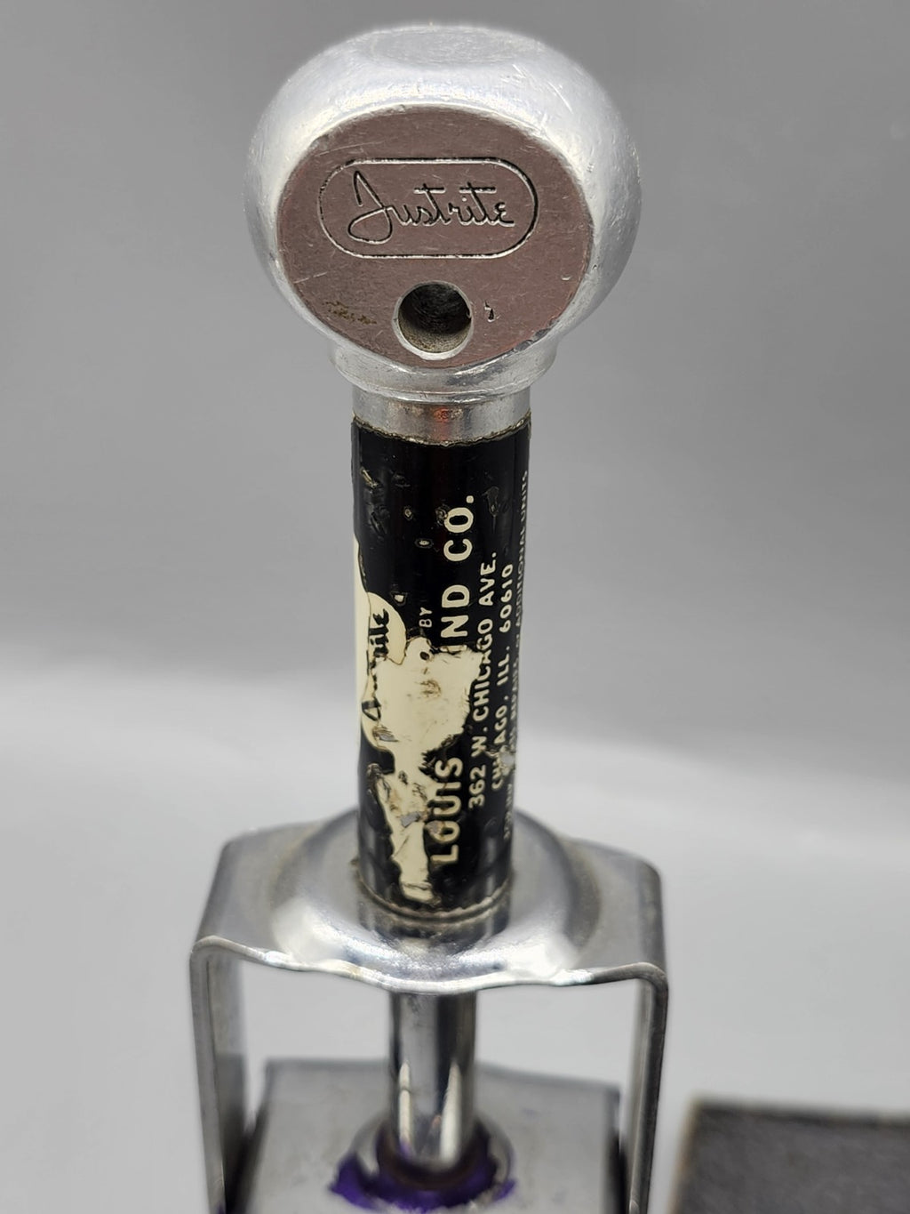 Vintage Justrite Numbering Date Stamp w/ Garvey Leather Price Marker Holder