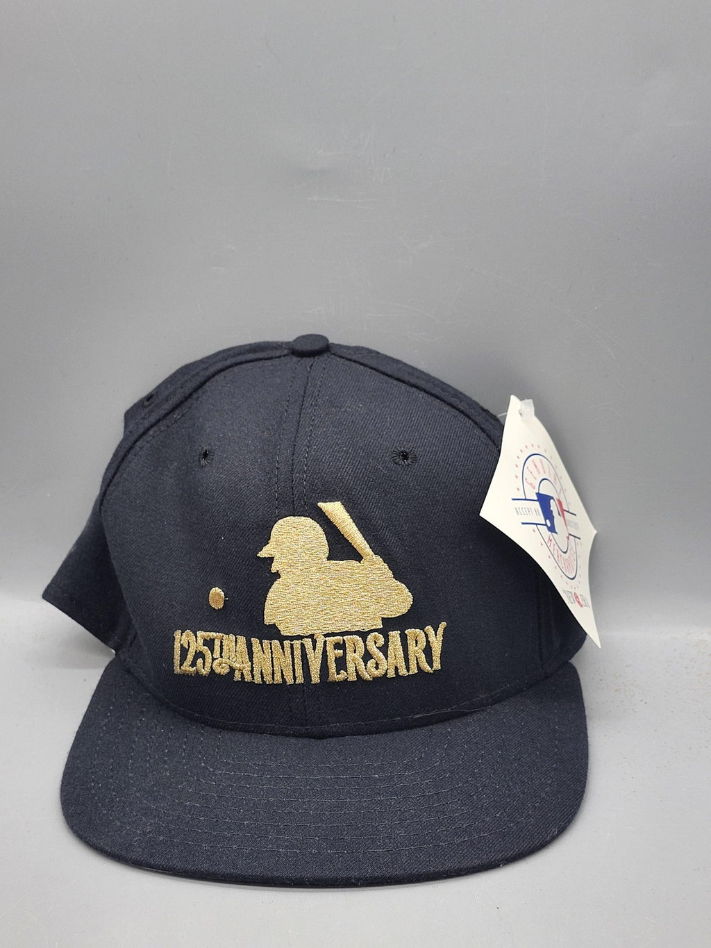 Vintage MLB 125th Anniversary Hat Cap Snap Back Mens One Size Black New Era 90s