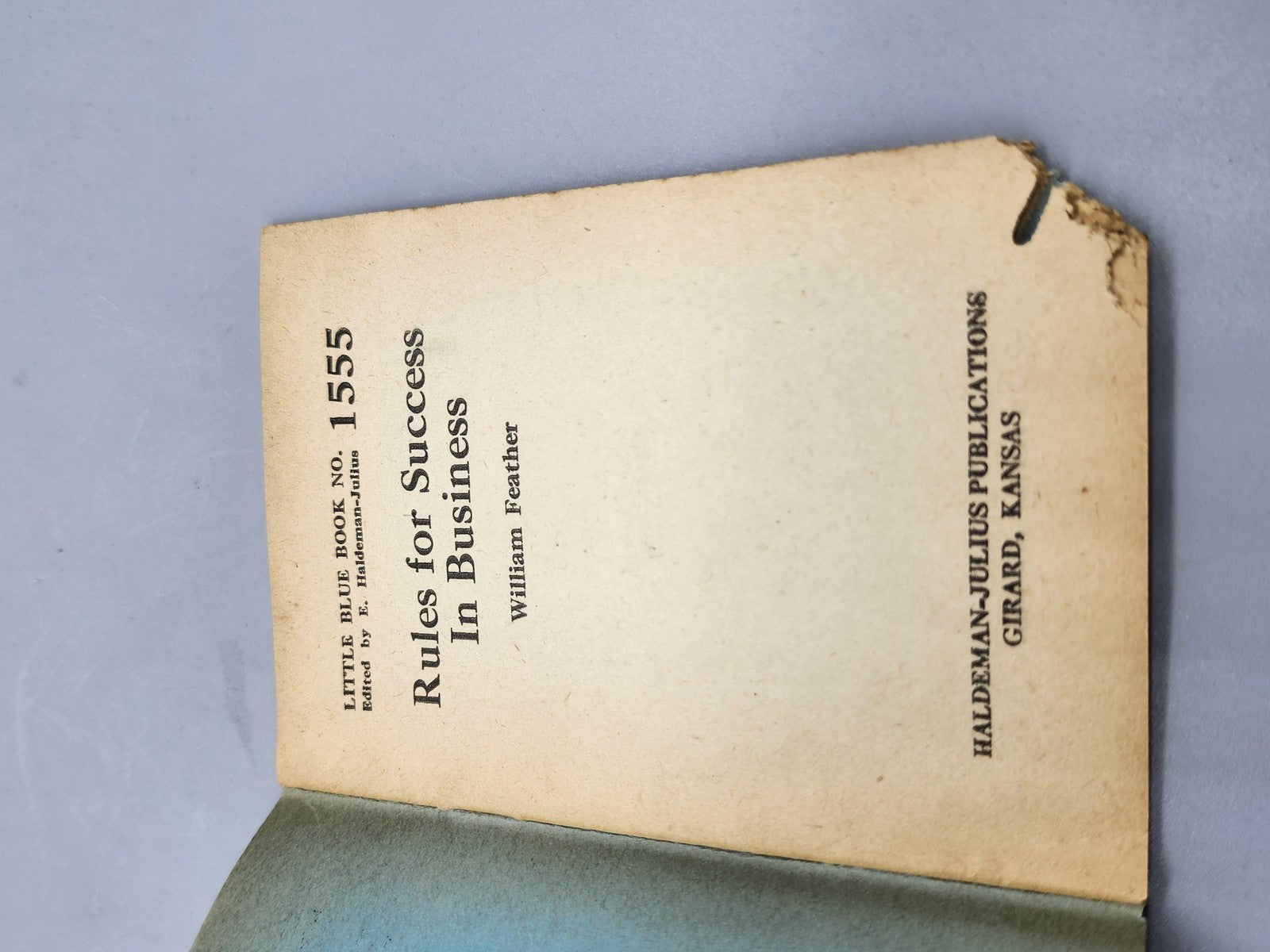 Vintage Rules For Success In Business William Feather Haldeman Julius Mini PB