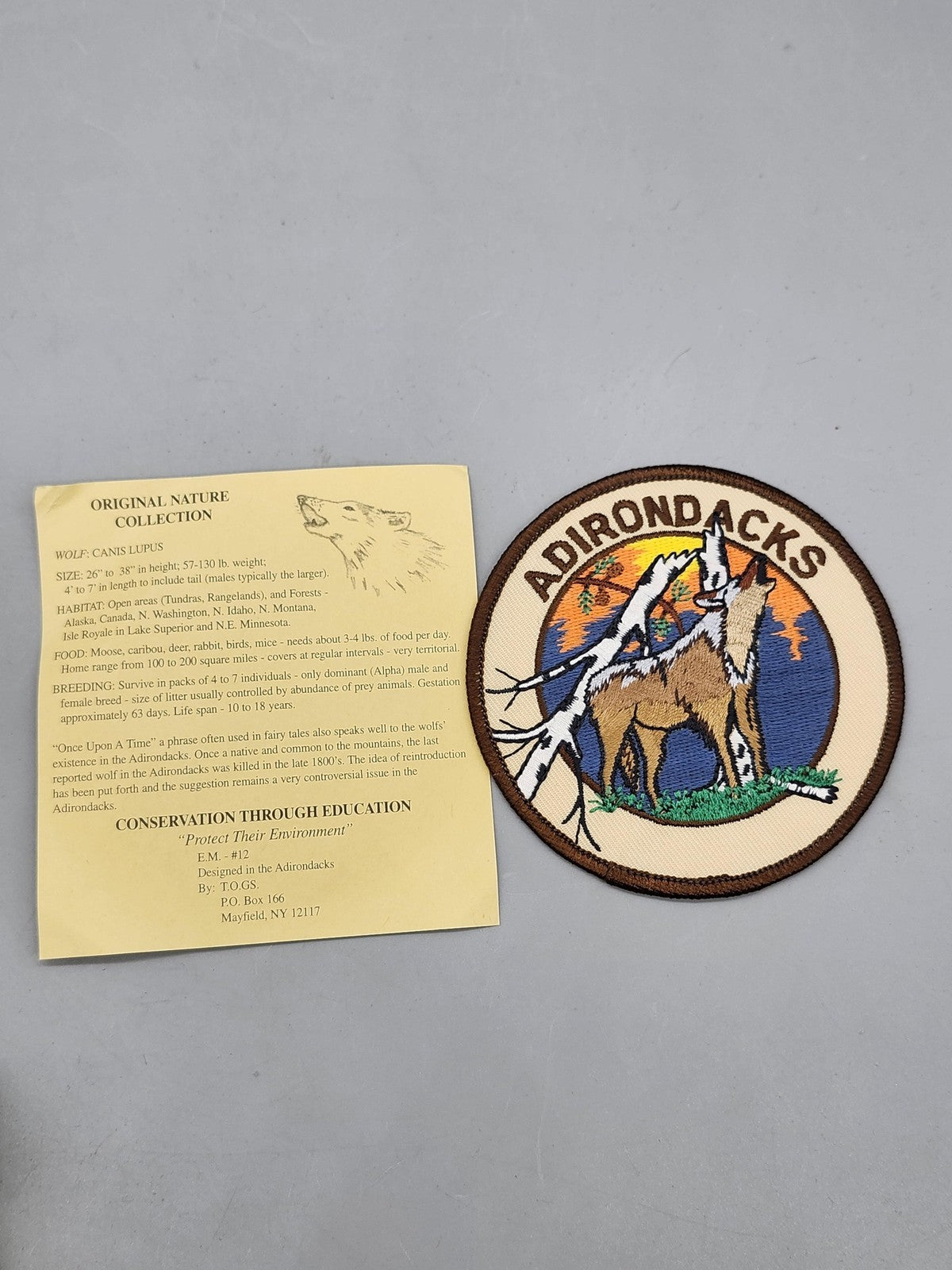 Adirondacks Wolf Embroidered Patch Round Sew On New York Multicolor Souvenir