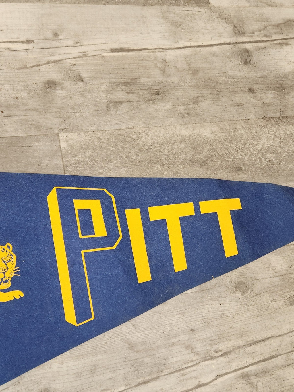 Vintage Golden Panthers Pitt Felt Pennant 29” Blue Yellow Collegiate Sports...