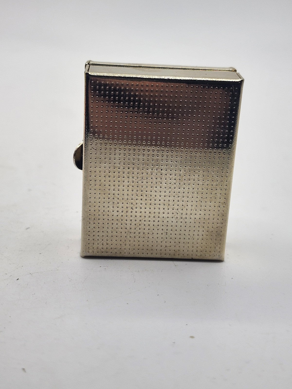 Cat Portrait Pill Box Small Silver Tone Metal Rectangular Trinket Decor