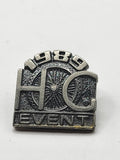 Vintage 1989 HOG Event Lapel Pin Small Silver Tone Metal Motorcycle Badge