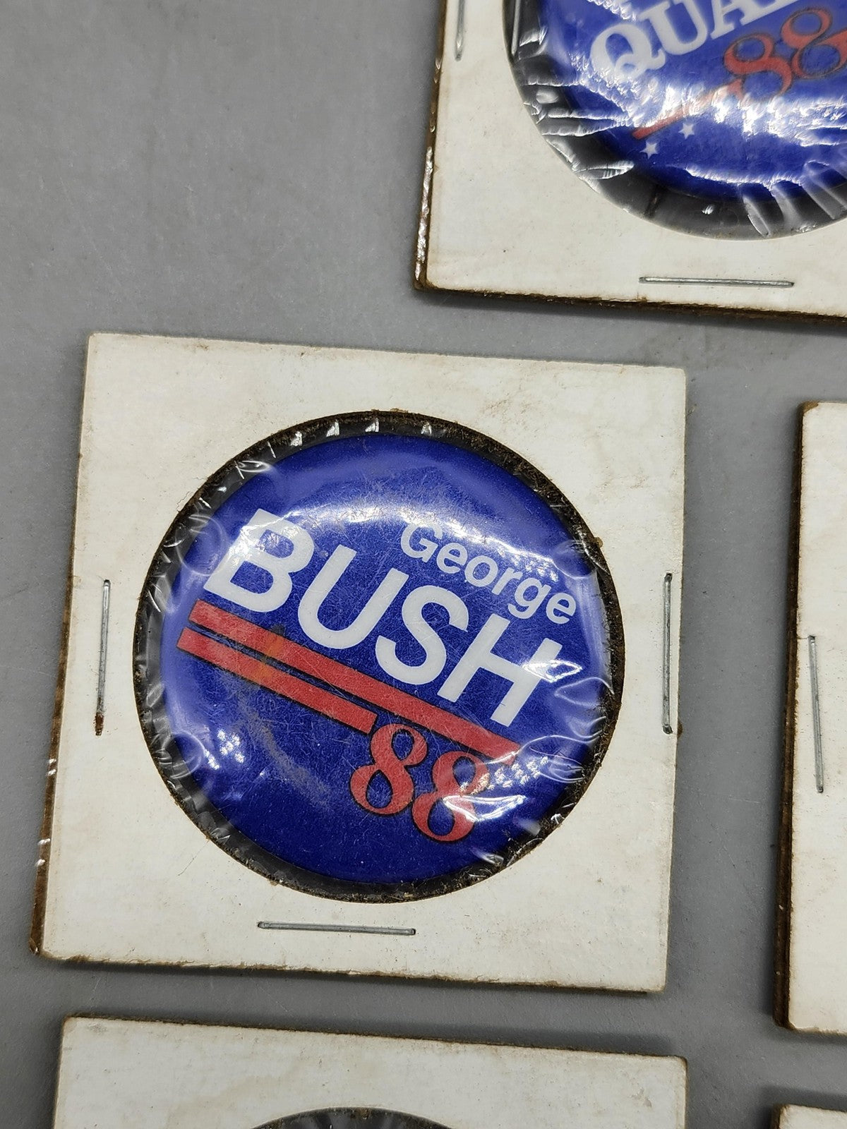Vintage Bush Quayle Campaign Pinback Buttons Lot 5 1988 1992 Blue White Red