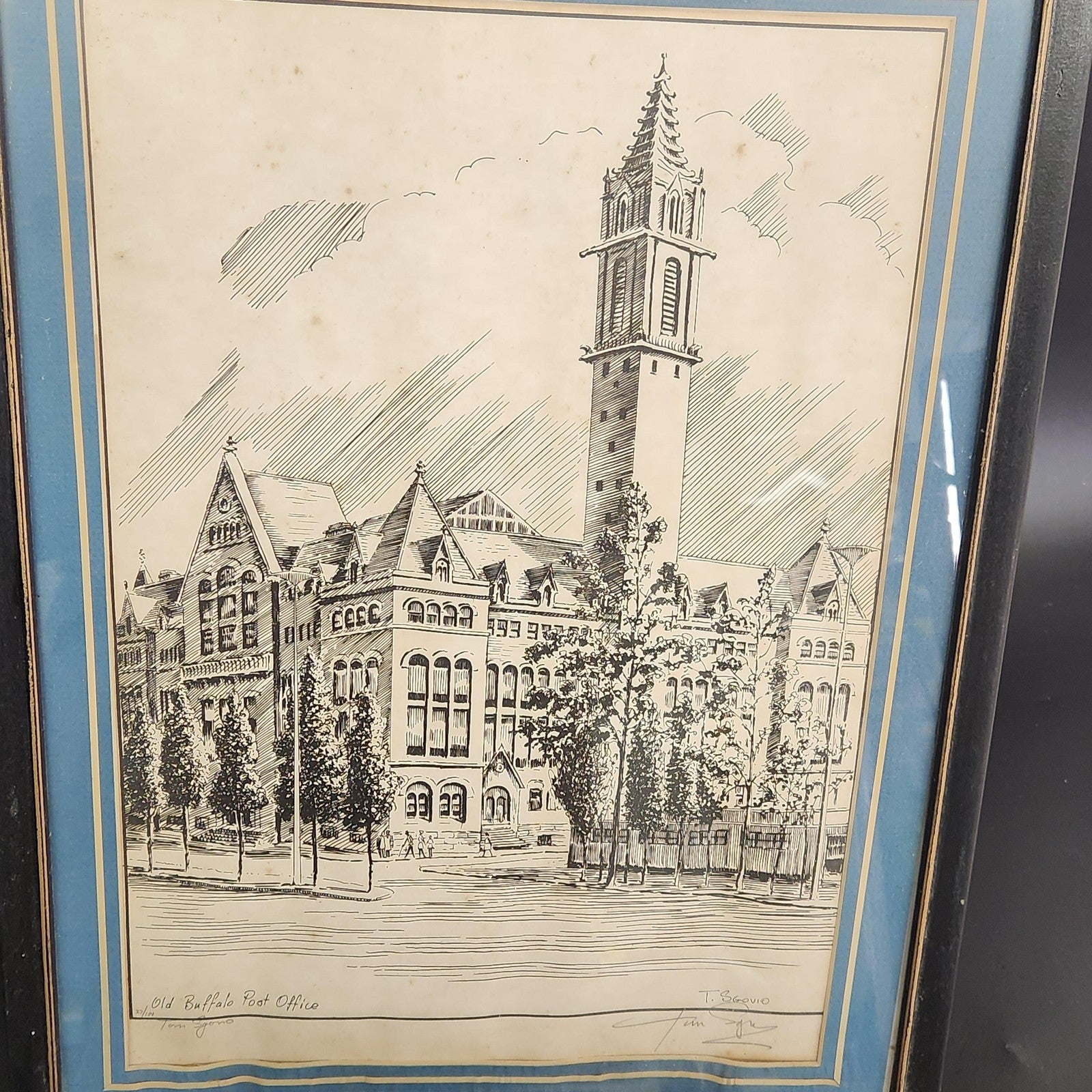 Vintage Tom Sgovio Old Buffalo Post Office Limited Edition Framed Print Wall Art
