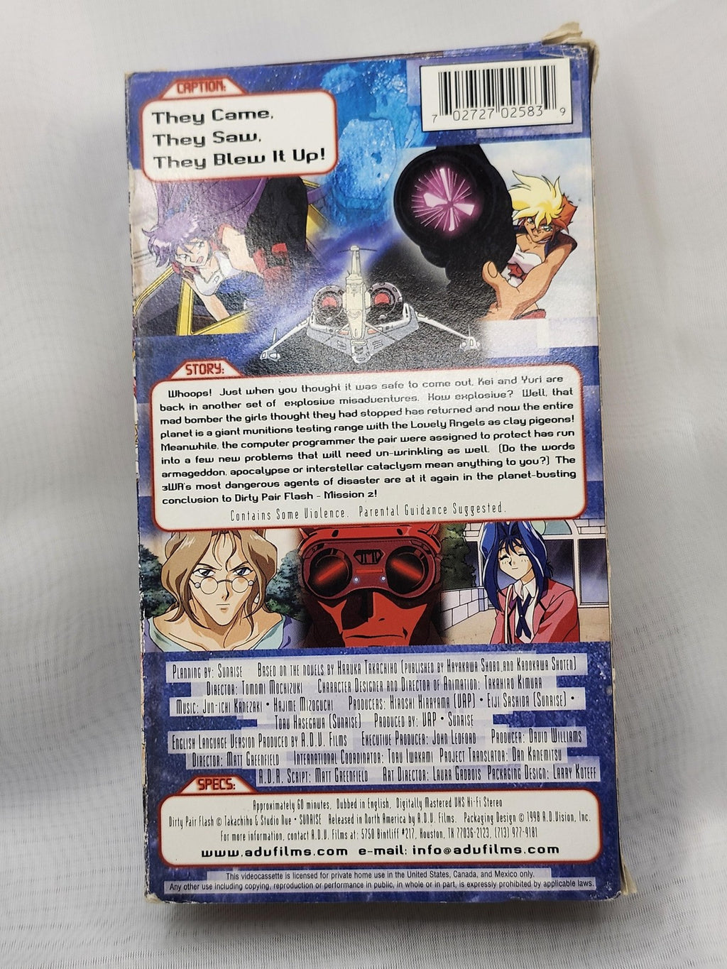Dirty Pair Flash Mission 2 Act 2 VHS English Dubbed Anime Sci Fi Japan NTSC