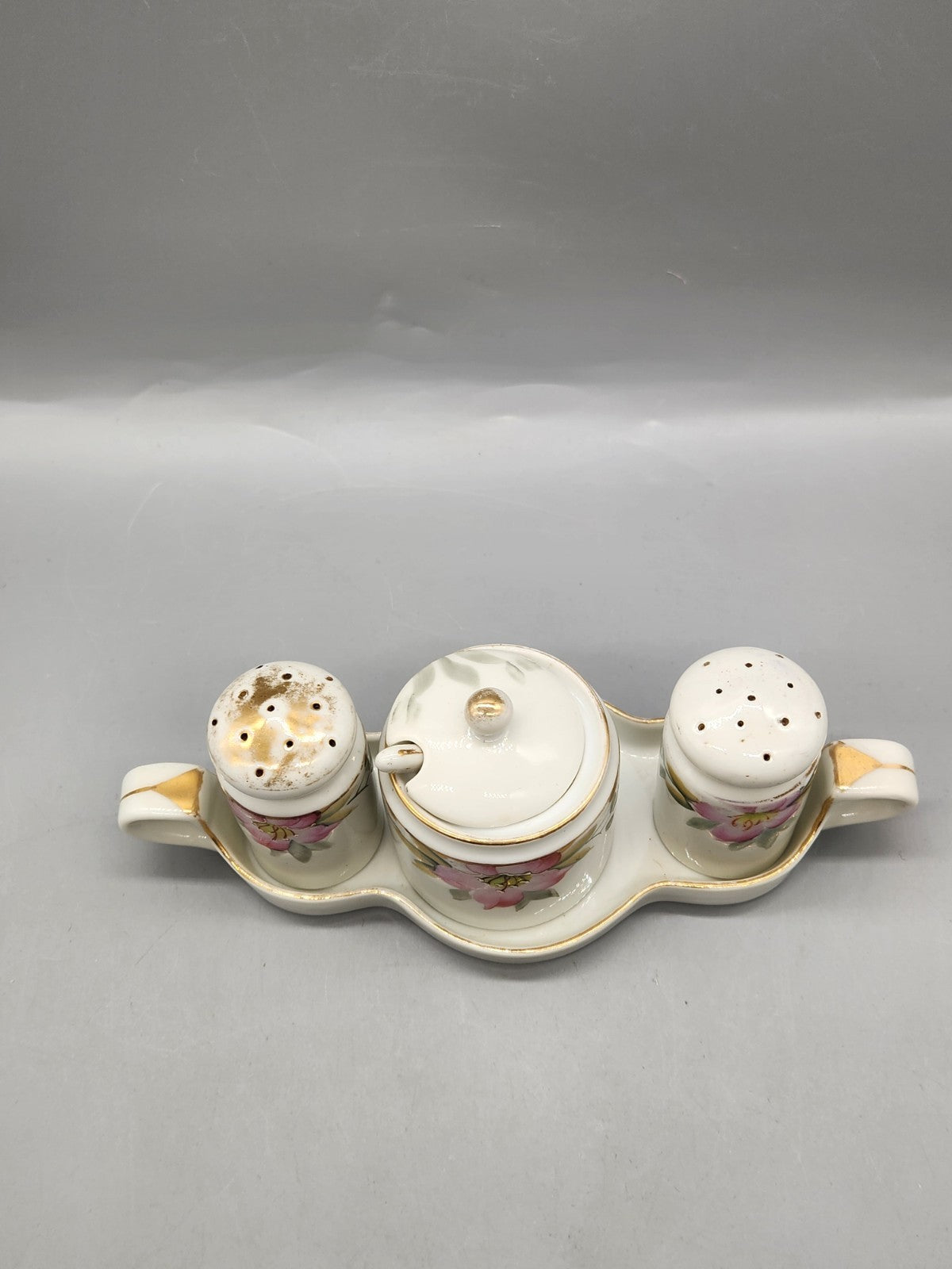 Vintage Noritake Hand Painted Condiment Set #19322 – Salt Pepper Shakers,...