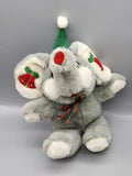 Cuddle Wit Gray Christmas Elephant Plush Stuffed Animal Small 11in Bells Hat
