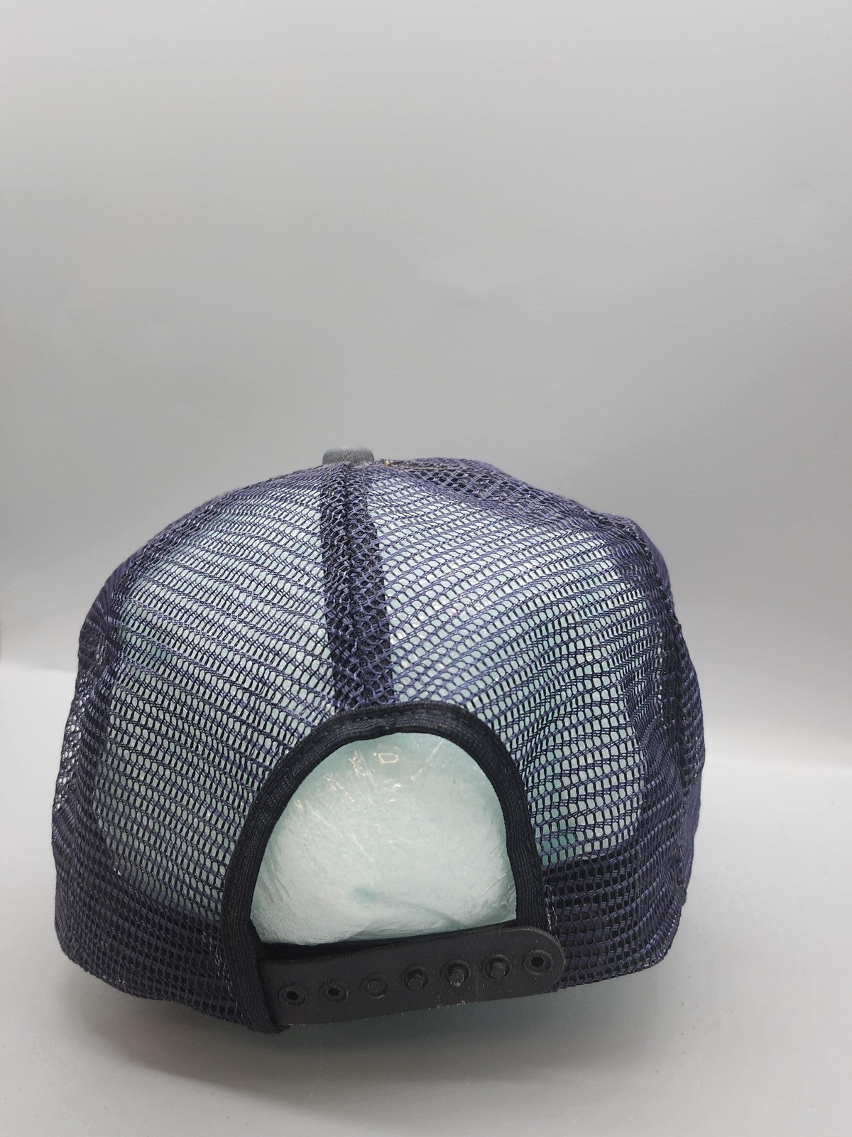 Vintage Gilbert Hat Cap Snap Back Mens One Size Blue Mesh Trucker Script 80s