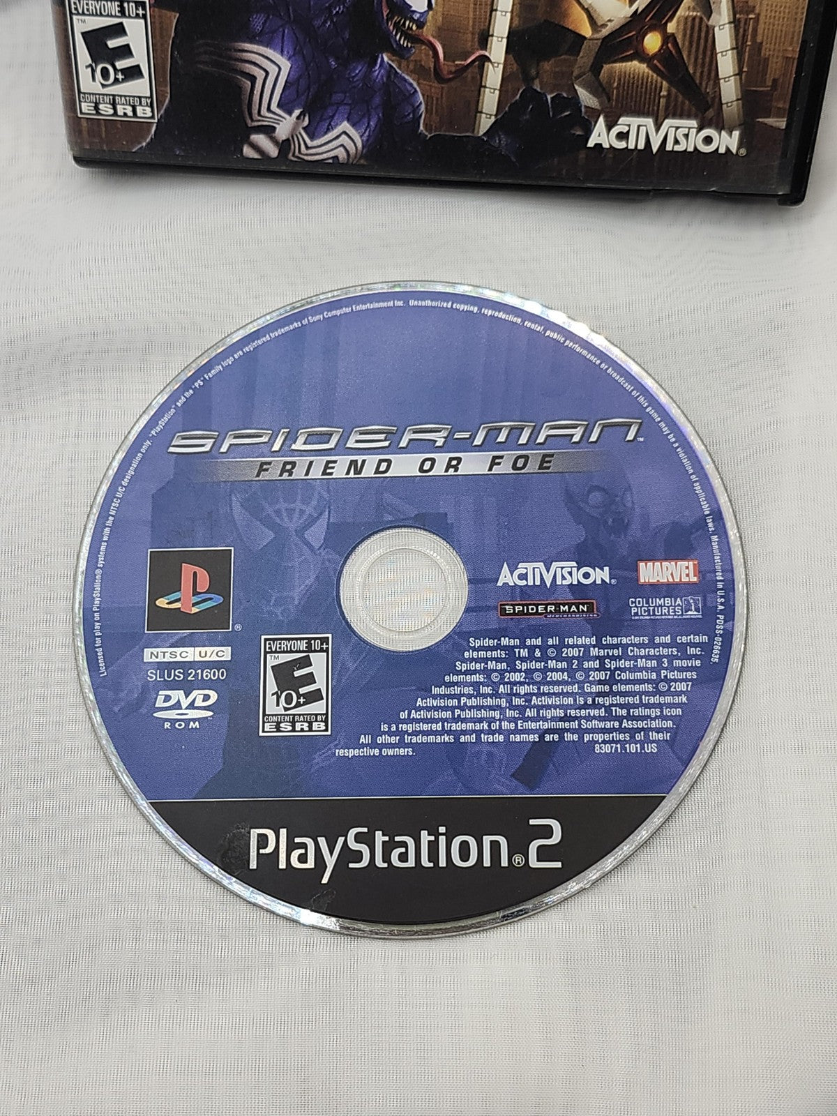 Spider-Man Friend Or Foe PlayStation 2 Game Disc Case Activision NTSC-U/C E10+