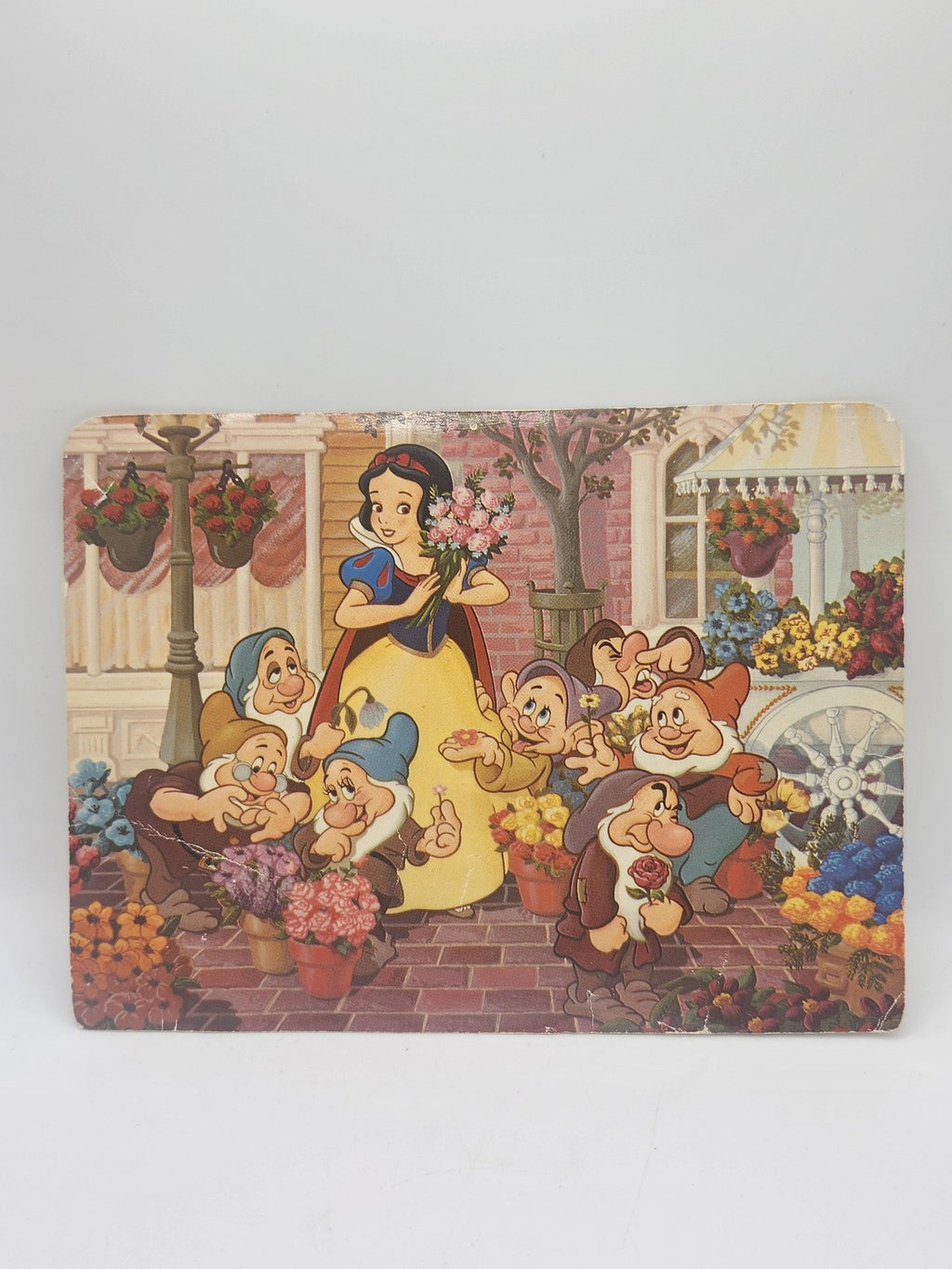 Vintage 1979 Walt Disney World Snow White Seven Dwarfs Fantasy Bouquet Postcard