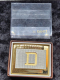 Vintage DANTE Initial “D” Belt Buckle Gold Tone Silver Tone Monogram USA