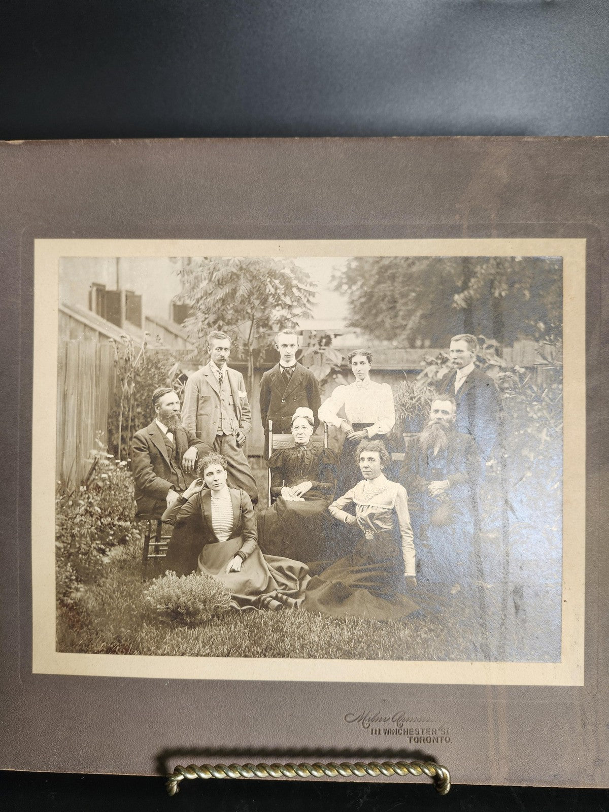 Vintage Milne Toronto Cabinet Card Macnitties Family 8x10 Sepia Photo Canada
