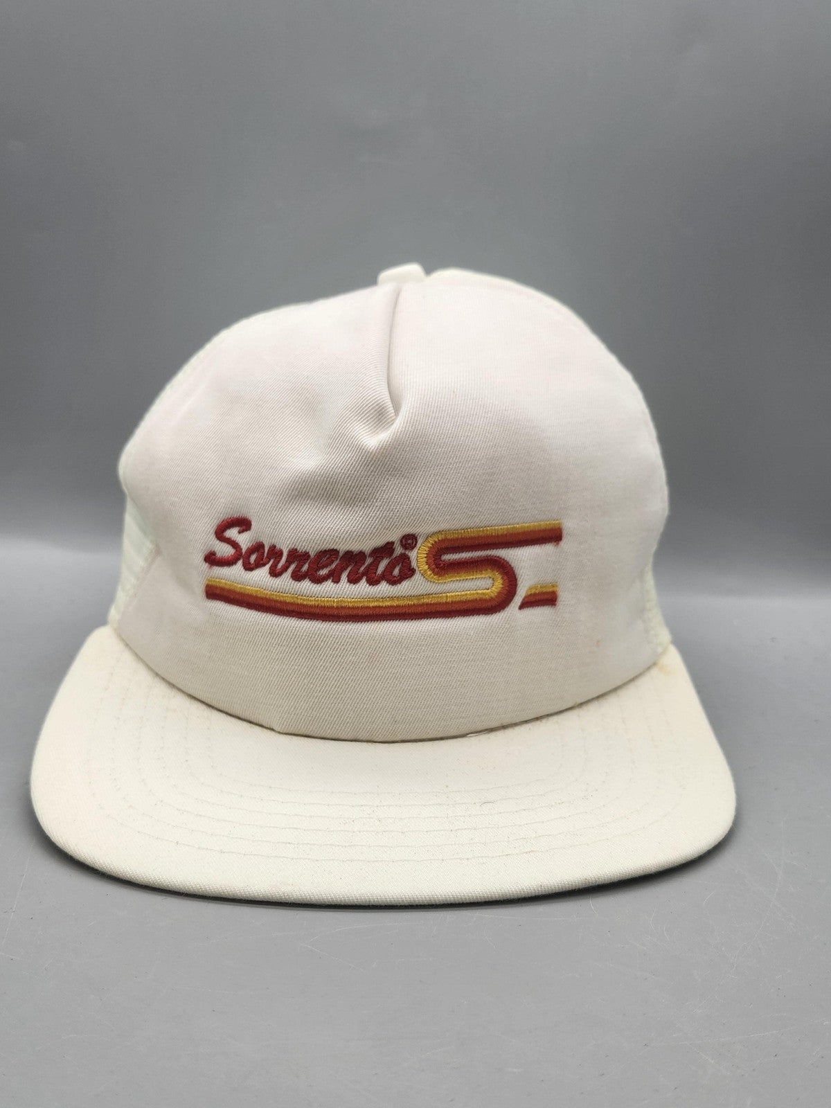 Vintage New Era Sorrento's Hat Cap Snap Back Mens One Size White Trucker 80s