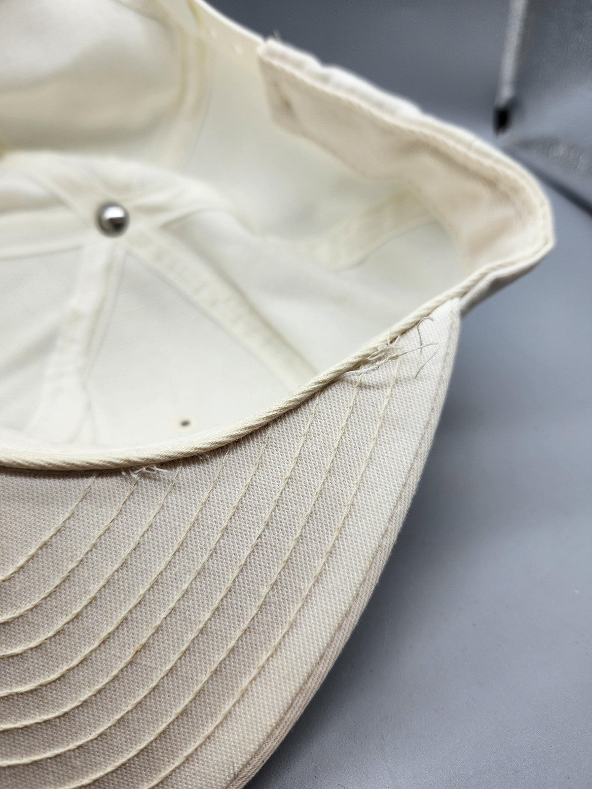 Vintage NBC Sports Hat Cap Baseball Snap Back Mens Large White AJD USA 90s
