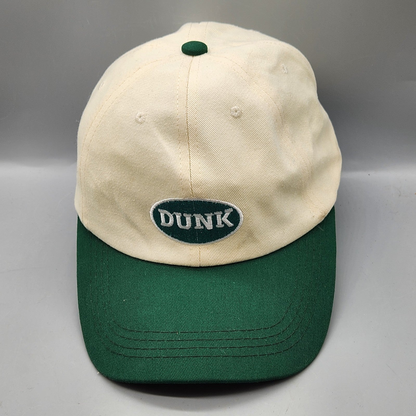 DUNK Hat Cream Green Strapback Dad Cap Minimal Logo Adjustable Baseball Cap
