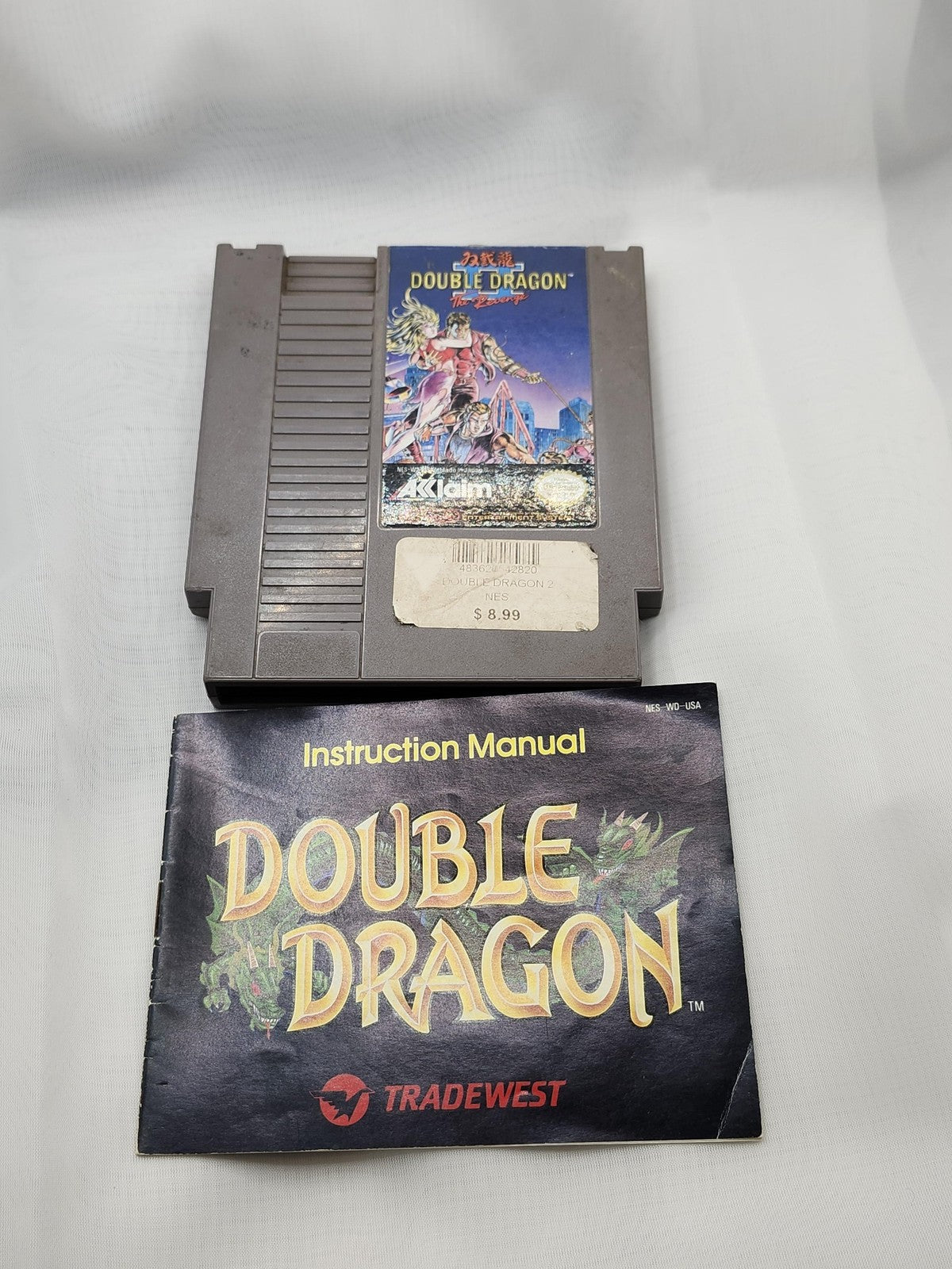 Double Dragon II The Revenge Nintendo NES Game Cart Manual Acclaim NTSC-U/C 1990
