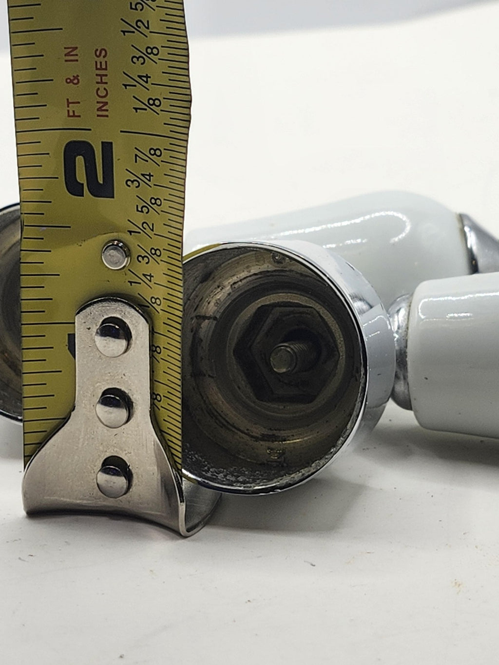 Porcelain Chrome Bathroom Fixture Handles Pair Small White Hot Cold Knobs Set