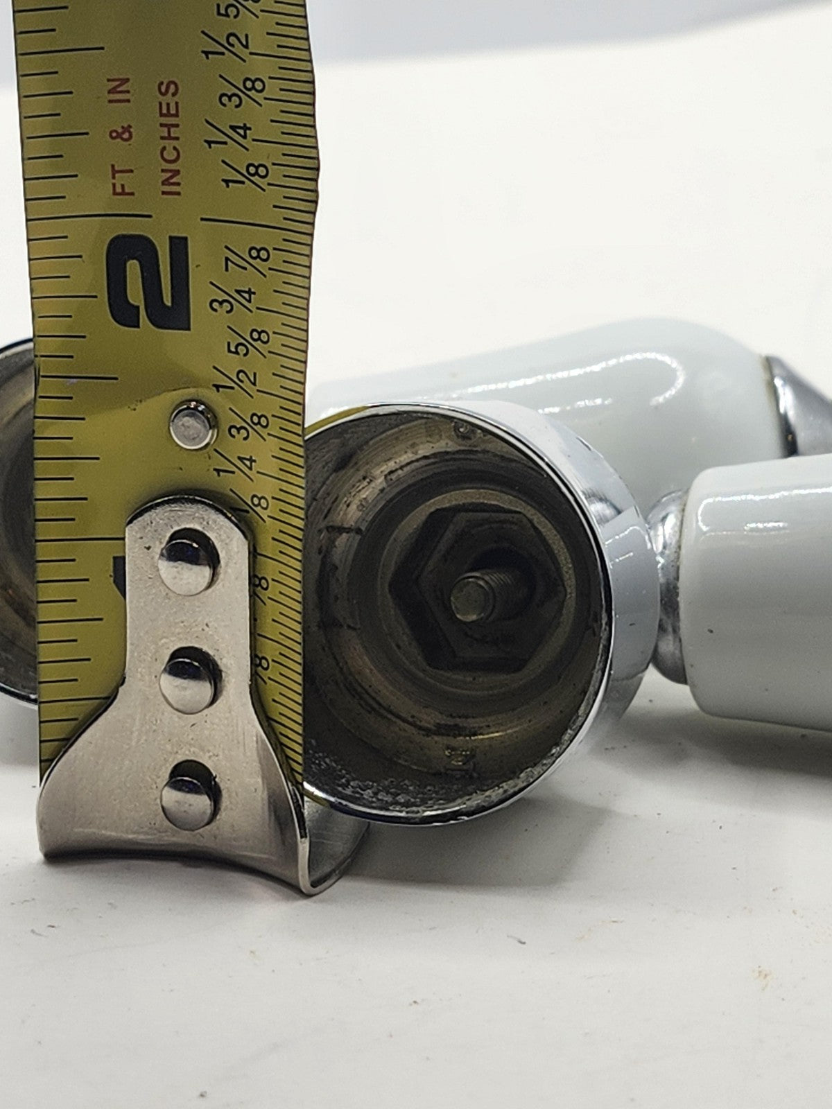 Porcelain Chrome Bathroom Fixture Handles Pair Small White Hot Cold Knobs Set