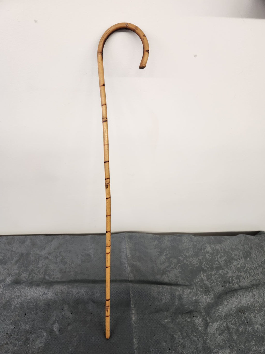 Vintage Bamboo Walking Cane Shepherd Crook Style Rattan Wooden Stick 30”