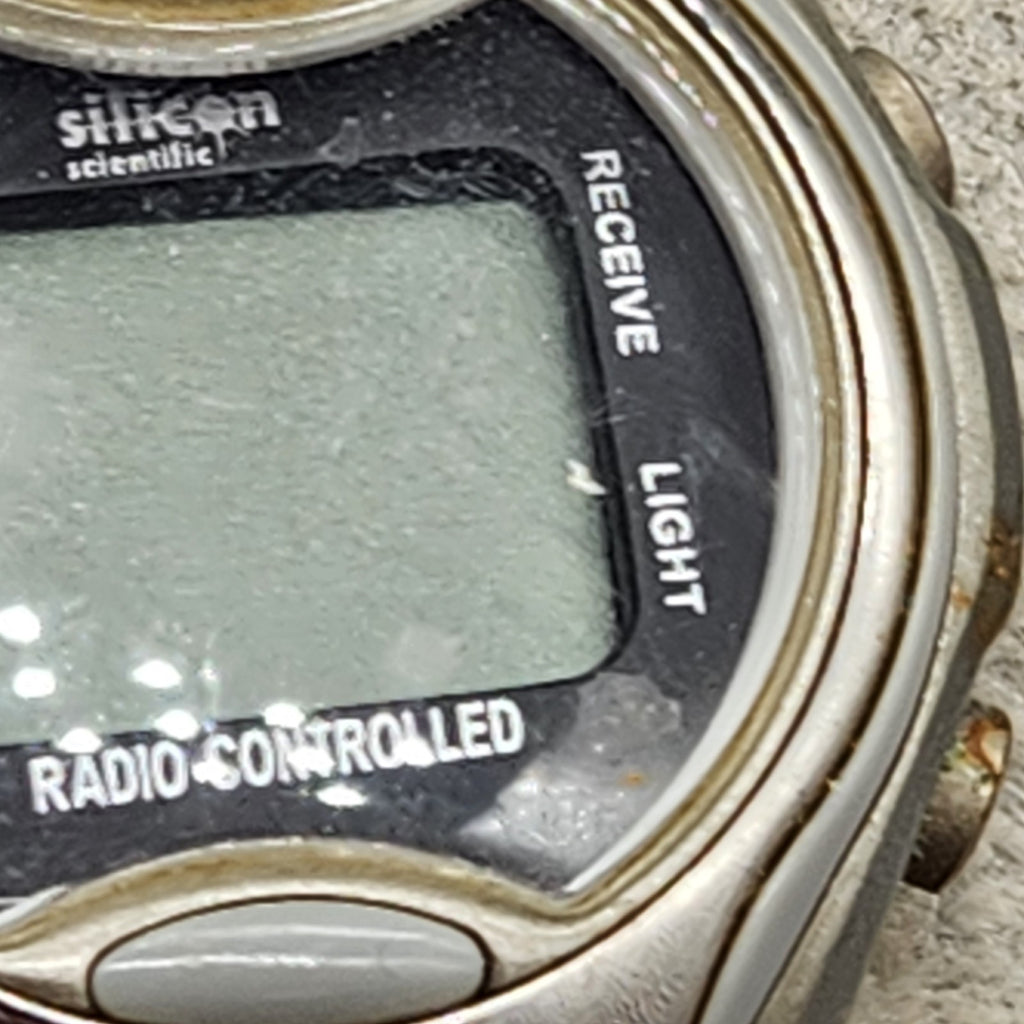 Silicon Scientific Radio Controlled Digital Watch Stainless Untested Parts...