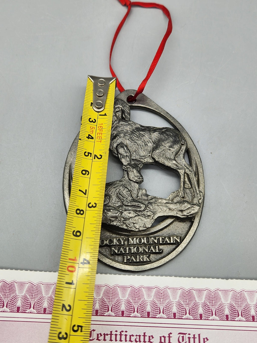 Michael Ricker 2000 Rocky Mountain National Park Bighorn Sheep Ornament w/ COA