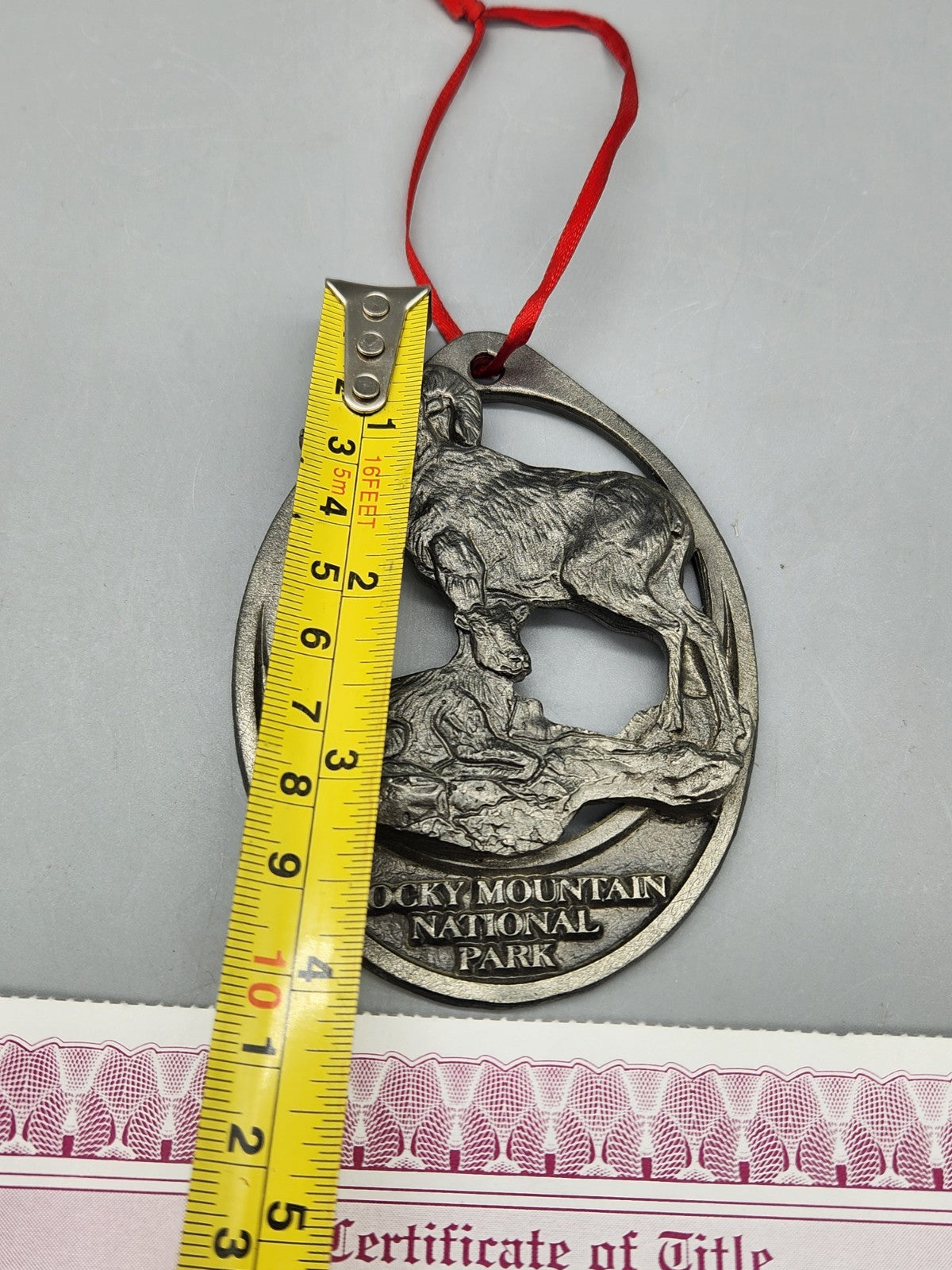 Michael Ricker 2000 Rocky Mountain National Park Bighorn Sheep Ornament w/ COA