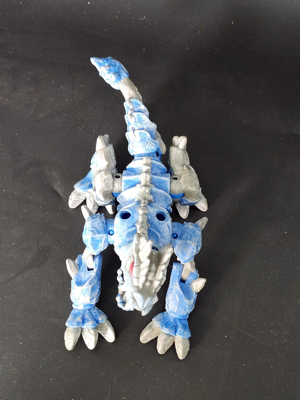 Blue Dragon Monster Action Figure 7in Plastic Toy Loose Red Eye Dinosaur