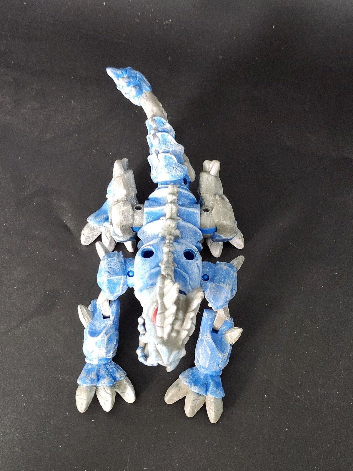 Blue Dragon Monster Action Figure 7in Plastic Toy Loose Red Eye Dinosaur