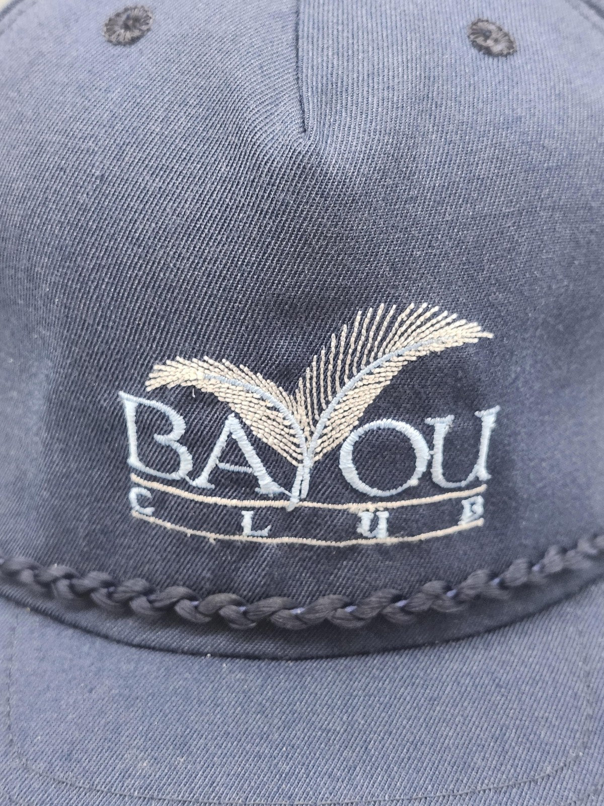 Vintage Bayou Club Hat Cap Snap Back Mens M Blue Rope Baseball Golf New Era 80s