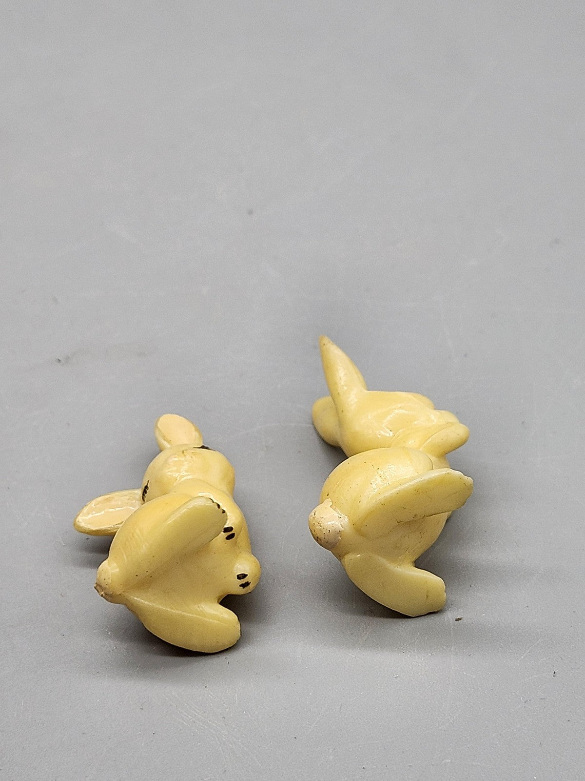 Vintage Rabbit Figurines Lot 3 Small Plastic Wade Brown Cream Bunny Decor