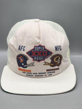 Vintage Super Bowl XXII Broncos Redskins Hat Cap Snap Back L White NFL New Era