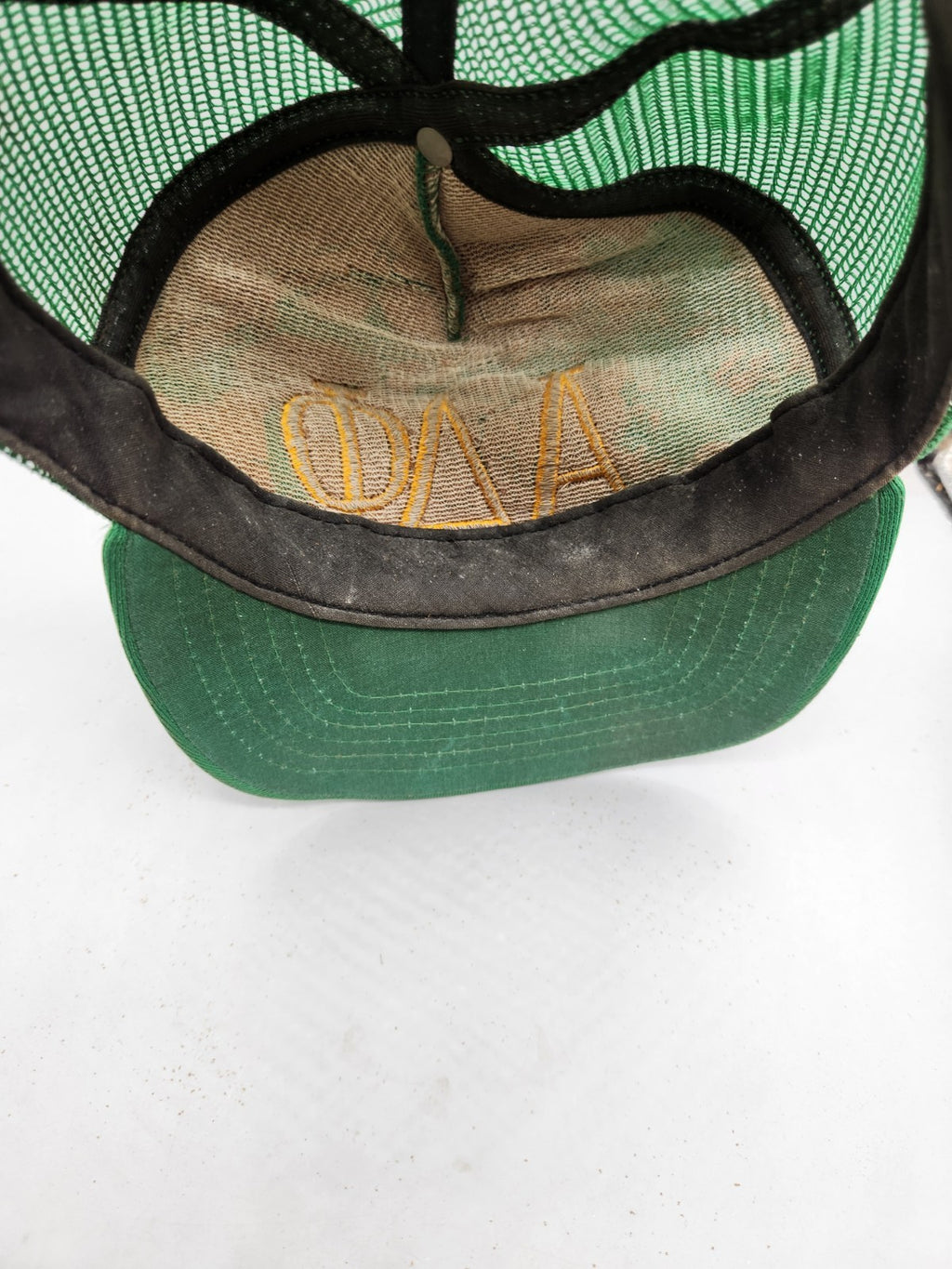 Vintage Alpha Delta Phi ΑΔΦ Fraternity Trucker Snapback Hat New Era Suede Style