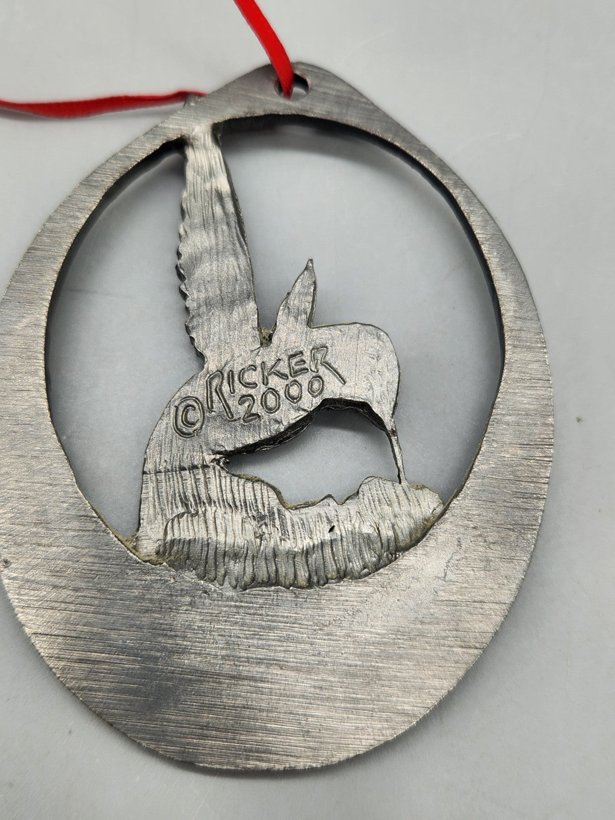 Michael Ricker 2000 Hummingbird Pewter Ornament Rocky Mountain National Park COA